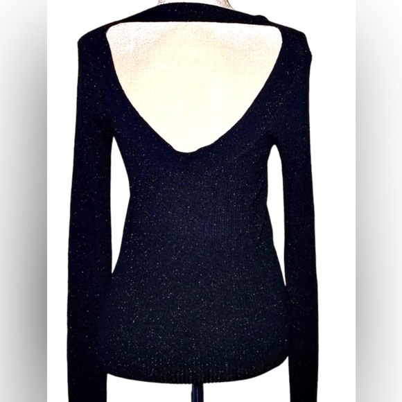 Marciano Black Open Back Metallic
Ribbed Knit Sweater Size M - Picture 7 of 8